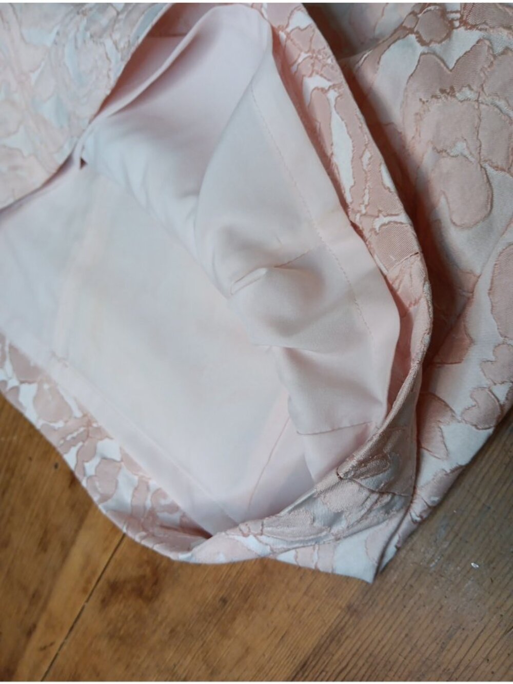 Ralph Lauren Ruched Sheath Dress Sz 6 Pink Jacquard Floral Romantic Event Glam - Picture 3 of 8